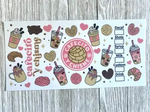Coffee Cafecito UV DTF Cup Wrap Coffee Cafecito UV DTF Cup Wrap