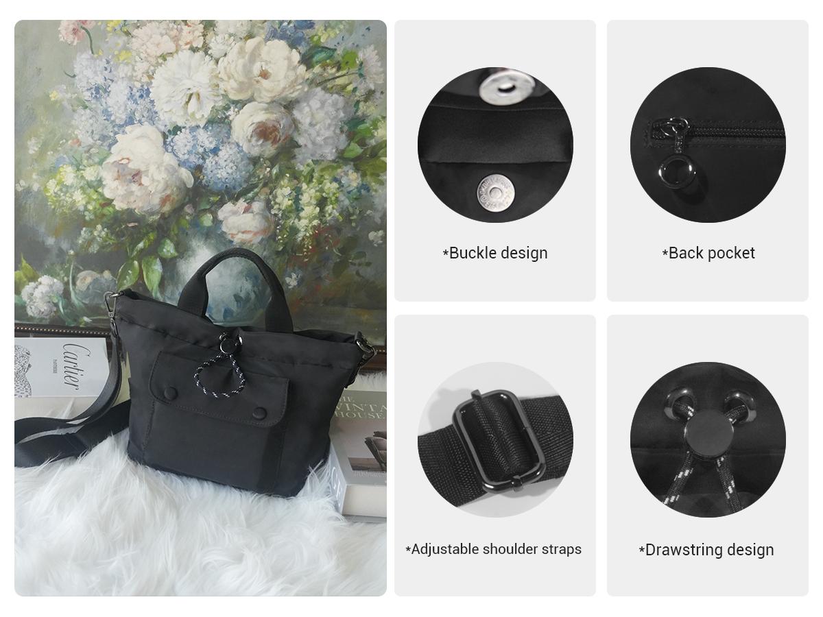 Stylish Functional Ultra Light CrossbodyBag with Multiple Pockets Adjustable Straps Durable Nylon Design for Everyday Use No Warranty