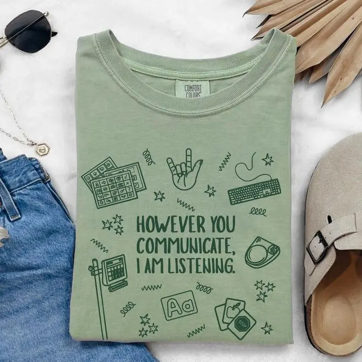 Comfort Colors Everyone Deserves Communication Shirt, Speechie AAC BCBA ABA Graphic Tee, SPED Teacher Inclusion Speech Pathology Gift