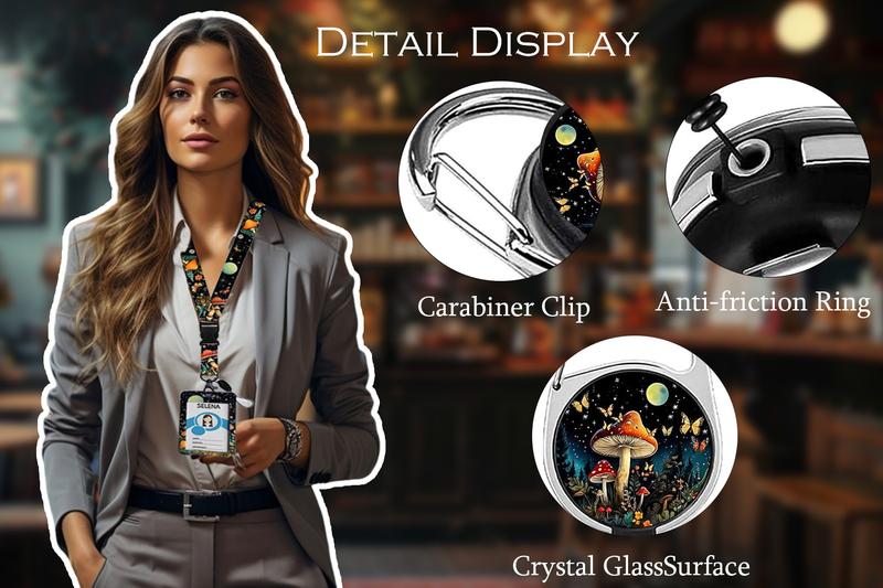 ID Badge Holder with Retractable Reel.1 Count lDName Tag Work Badge Clip Id Badge Holder Heavy Duty and Retractable Keychain, Cute Badge Reel with 360 Degrees Rotate Carabiner Clip,  Student Daily Office Removable Cardholder