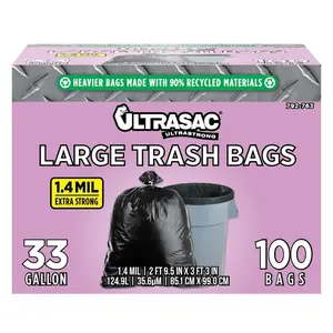 Ultrasac 33 Gal. Large Trash Bags (100 Count)