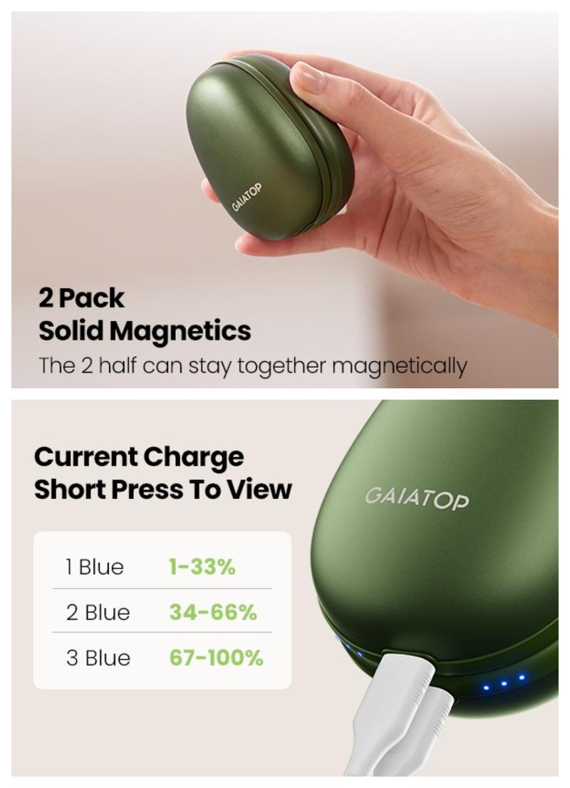 GAIATOP Limited-Edition Avocado Hand Warmers for Women & Men 2-Pack Adorable & Unique Design, 13H Long-Lasting Warmth,3 Heat Settings Rechargeable. Best gift for Her & Him   Valentine's Day gift