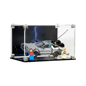 Acrylic Display Case UV Print Compatible with LEGO® 77256 Back to the Future DeLorean (2026) - Set Not Included