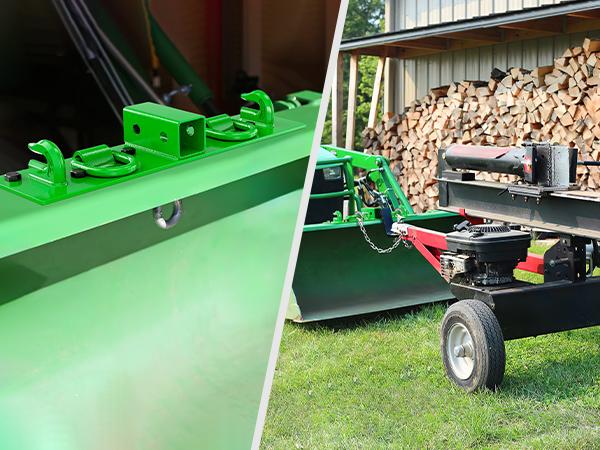 Nilight 3/8" Tractor Bucket Grab Hooks with 1/2" Tie Down Ring and 2" Receiver Grade 70 Forged Steel Bolt-On for John Deere Compact Tractor Bucket RV UTV Truck Max 4700LBS, Green Parts Vehicle Plate