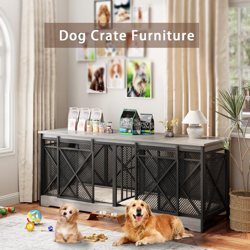 [LIVE] COZPAW Large Dog Crate Furniture | 48/52/71/78/86Inch  Wooden Kennel for Extra-Large Dogs | Heavy-Duty Indoor Wire Crate  dogcages dog kennel lockable wheel