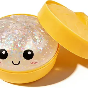 Giant Glitter Dumpling, Giant Dumpling Squishy, Mega Rainbow Dumplings, Cute Anxiety Relief Fidget Toy, with Steamer Box,Soft Squeeze Decompression Dough for Adults