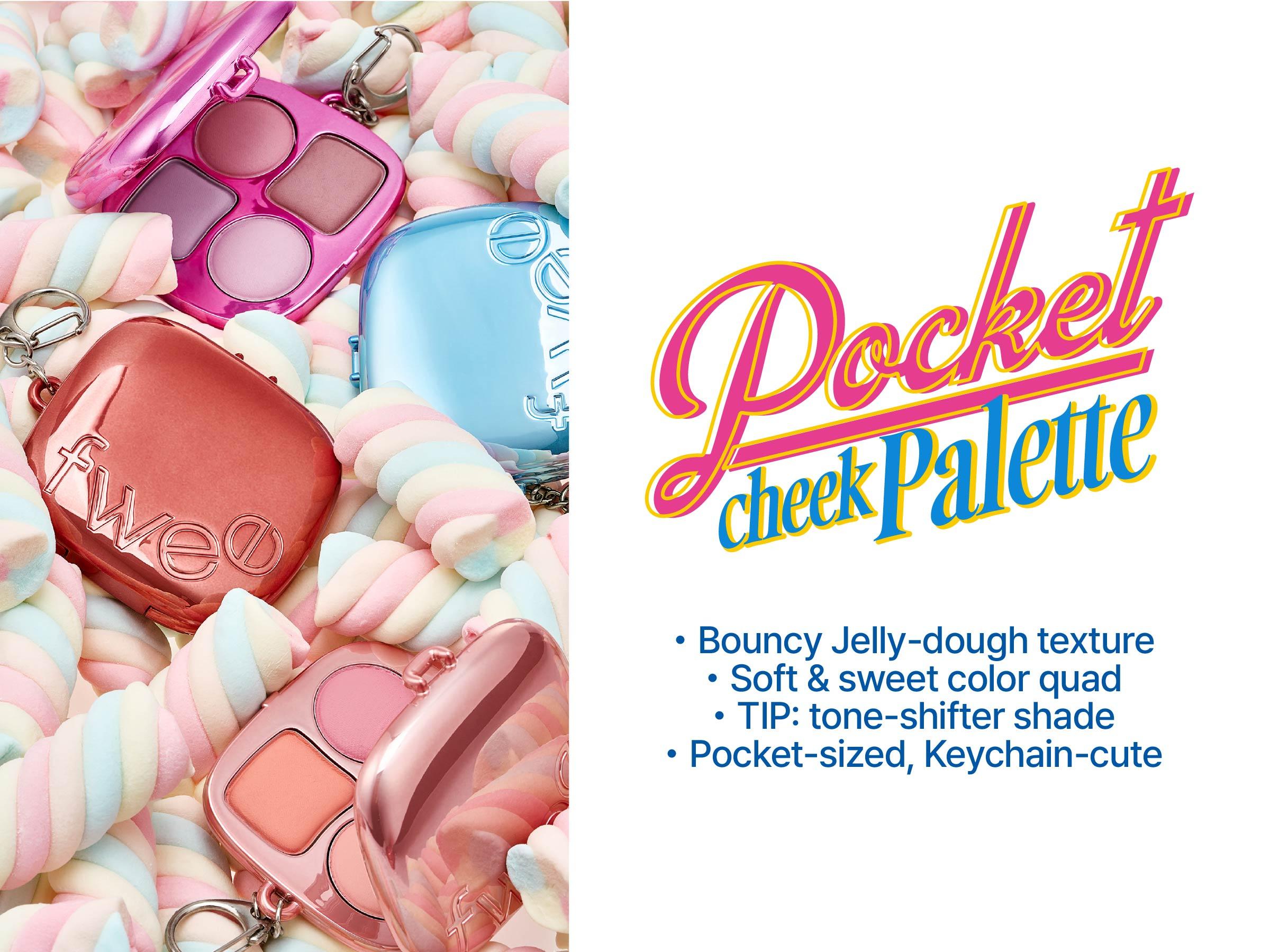 fwee Pocket Cheek Palette | 4-color Jelly Dough Blush Palette | Cream-to-Matte Finish | Bouncy, Airy Texture | Cute Keychain Compact – 4 Options | 0.33 oz fwee Pocket Cheek Palette | 4-color Jelly Dough Blush Palette | Cream-to-Matte Finish | Bouncy, Airy Texture | Cute Keychain Compact – 4 Options | 0.33 oz