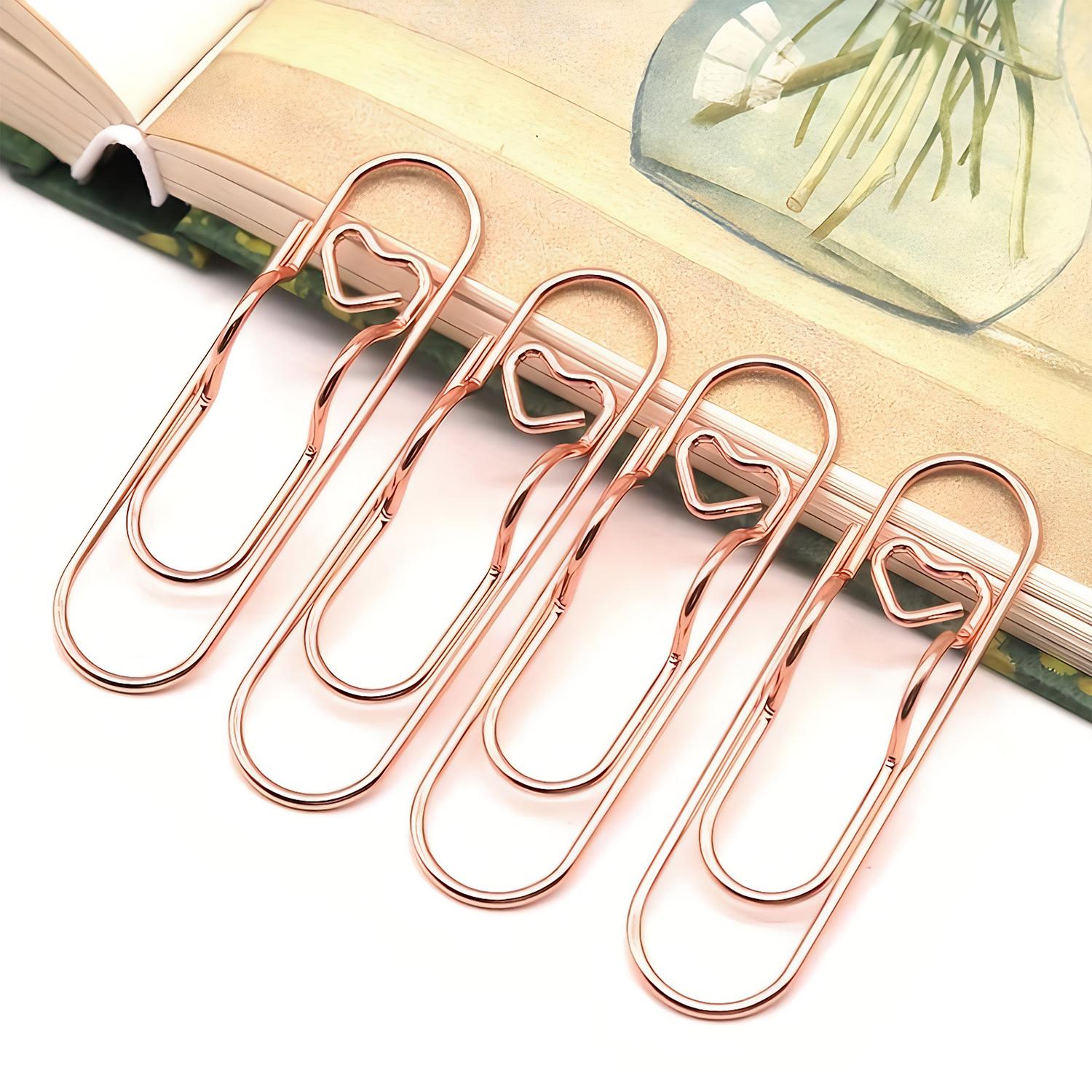 10Pcs Metal Pen Clips in Gold/Silver/Rose Gold - Paperclip Pen Holders for Notebooks and Papers,Metal Pen Clip Holder and Pen Holder Clip  for Notebook Book Journal Office School