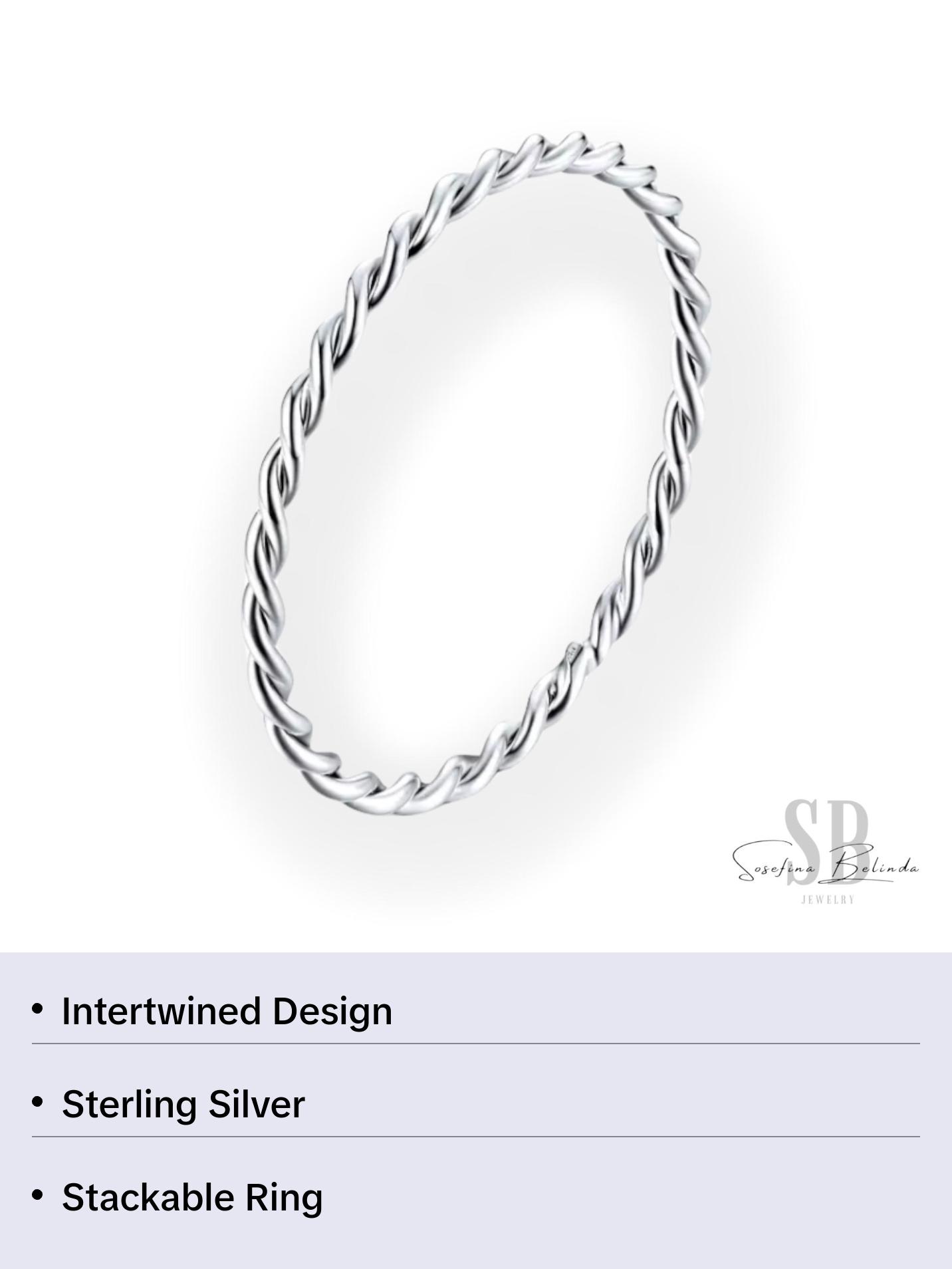 Intertwined Sterling Silver Stacking Ring