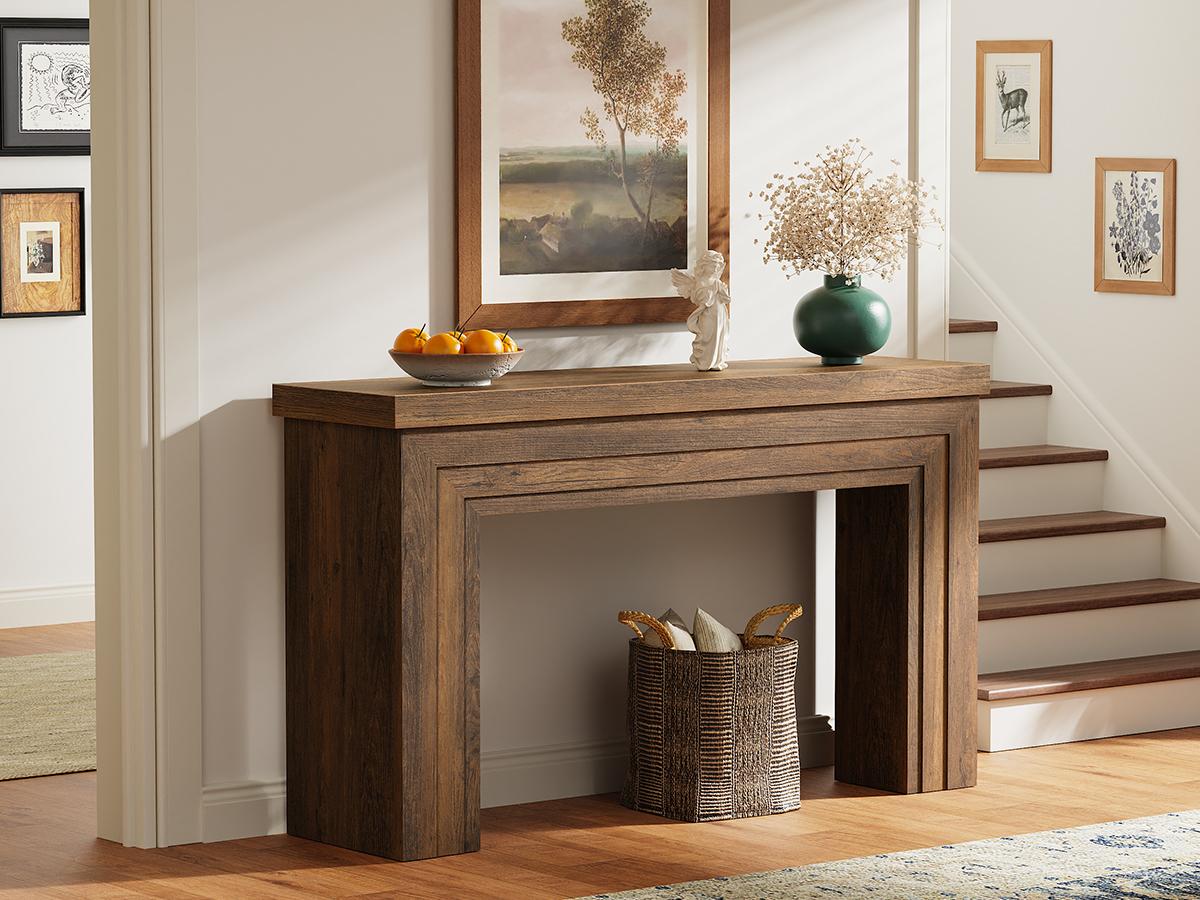 Huuger 54 Inch Entryway Table, Retangular Console Table with Storage, Farmhouse Sofa Table Behind The Couch, Long for Entrance, Hallway, Foyer, Living Room