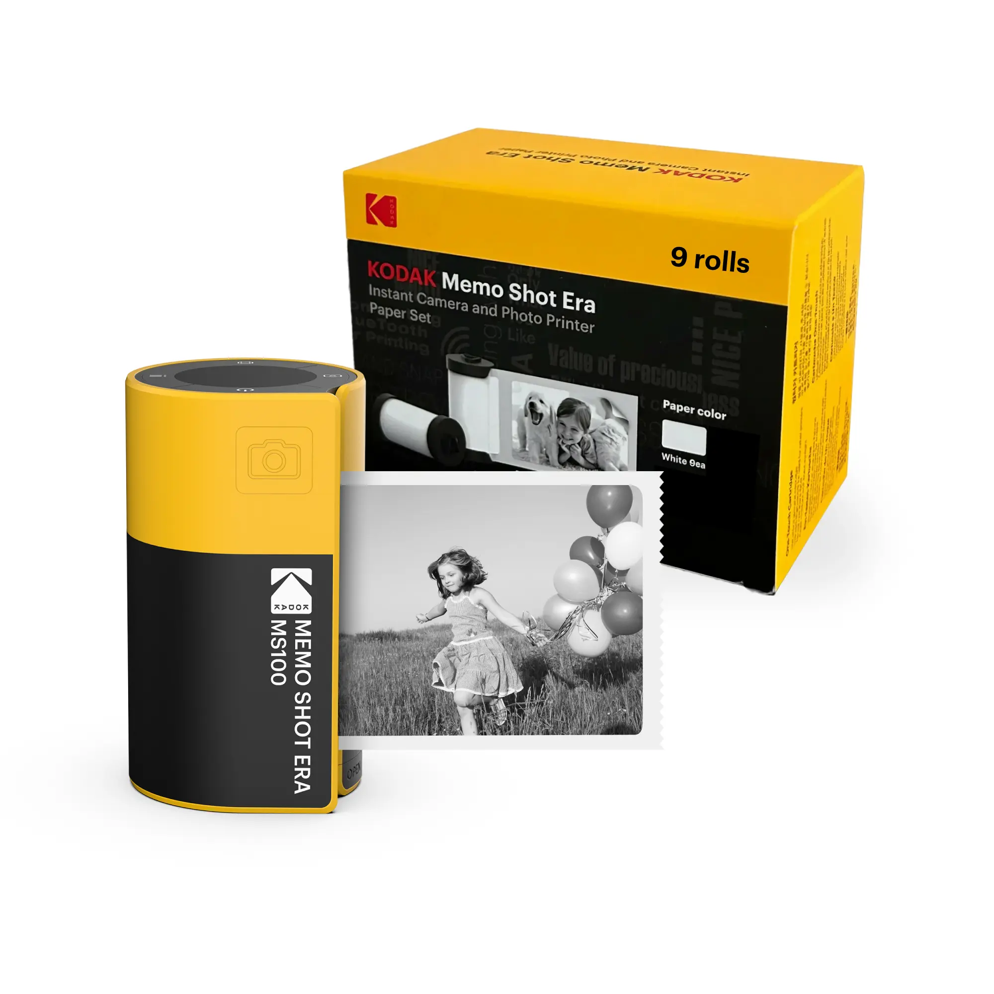 KODAK Memo Shot ERA Instant Digital Camera and Photo Label Printer (Camera + 10 Rolls)