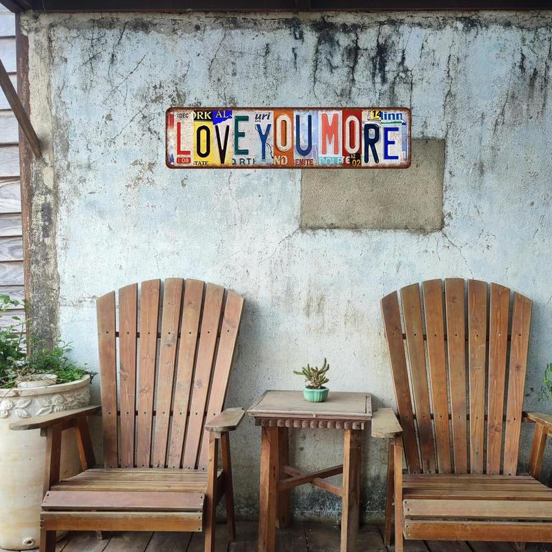 Love You More Sign Vintage Metal Tin Signs Love You More Sign Above Door Street Signs For Home Bar Coffee Wall Art Decor 16 X 4 Inches