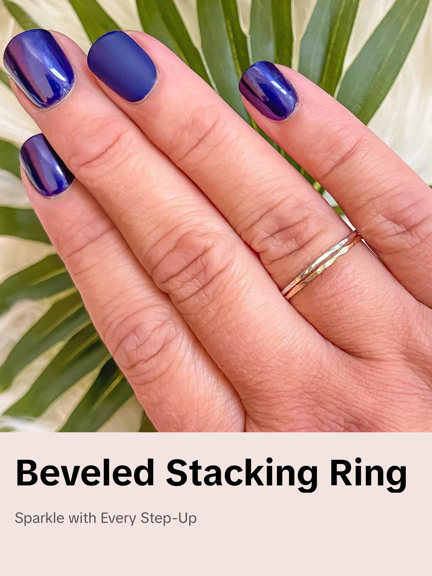 Pre-sale! Beveled Mia 1 mm Stacking Ring