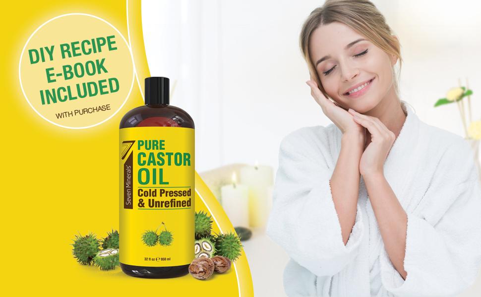 Pure Cold Pressed Castor Oil - Big 32 fl oz Bottle - Unrefined & Hexane Free - 100% Pure Castor Oil Haircare Comfort