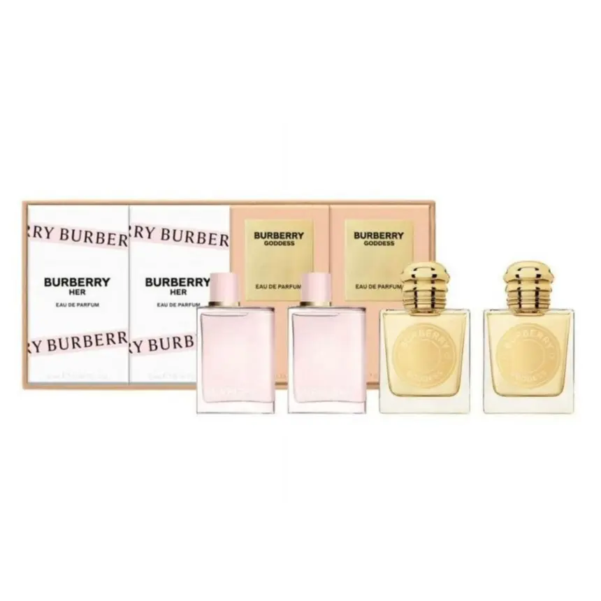 Burberry Ladies Mini Perfume Gift Set 4 x 5ml – Goddess EDP & Her EDP Travel Size Fragrance Collection