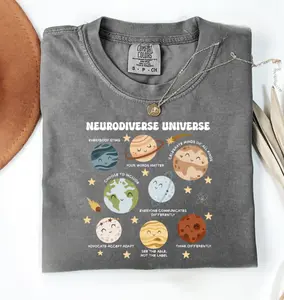 Comfort Colors Autism Awareness Shirt, Neurodiverse Universe Shirt, Sped Teacher Tee, Autism Tee, Space Neurodiversity Shirt