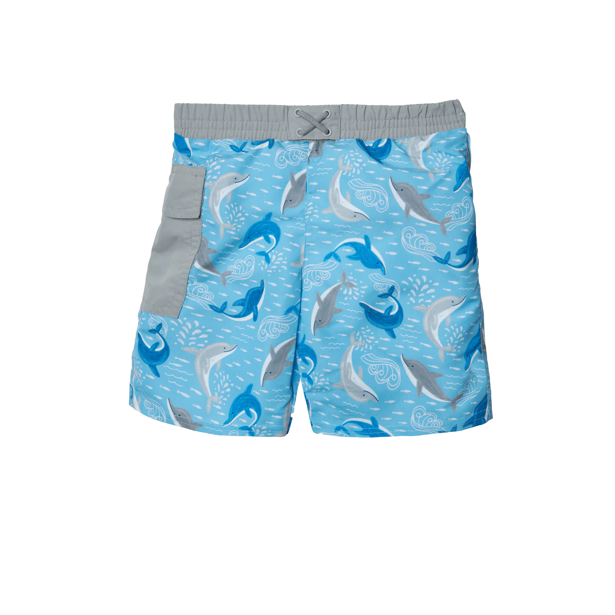 Dolphins Right Pocket Shorts Reusable Absorbent Swim Diaper