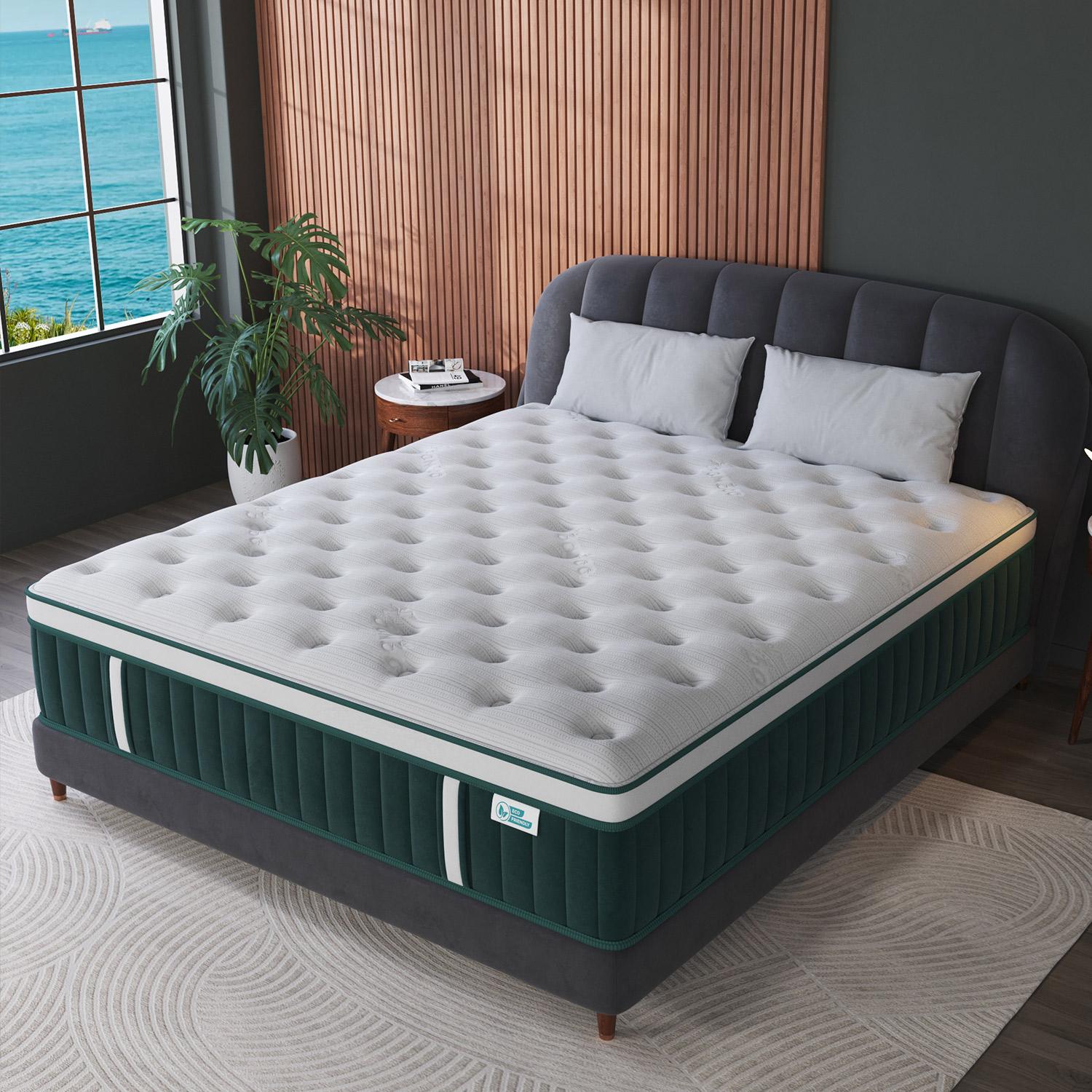 12"14" Twin Full Queen King Size Mattress in a Box Hybrid Spring Memory Foam, Medium Firm Ergonomic Mattress Back & Lumbar Support