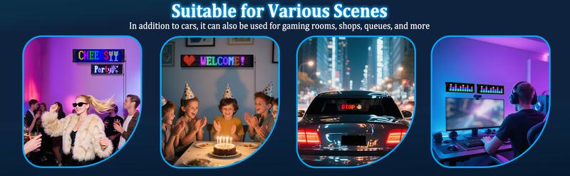 DIBMS 2PCS Bluetooth Controlled LED Devil Eyes Sign,Flex LED Display for Car, LED Sign for Car,Suitable for Windows of Cars and Small to Medium-Sized Trucks.Wireless Bluetooth LED Matrix Sign