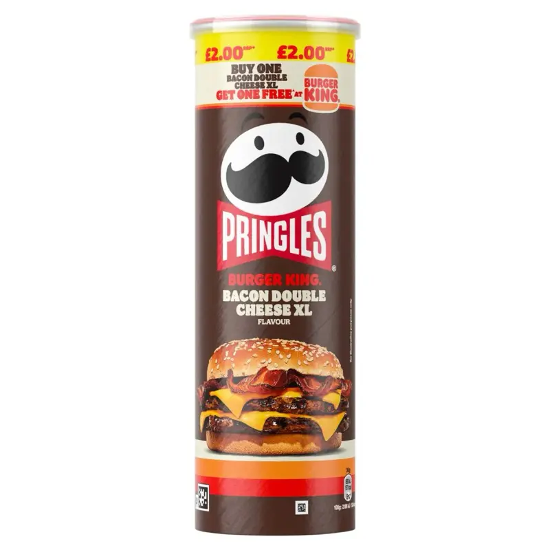 PRINGLES BURGER KING - BACON DOUBLE CHEESE XL (165G) (UK)