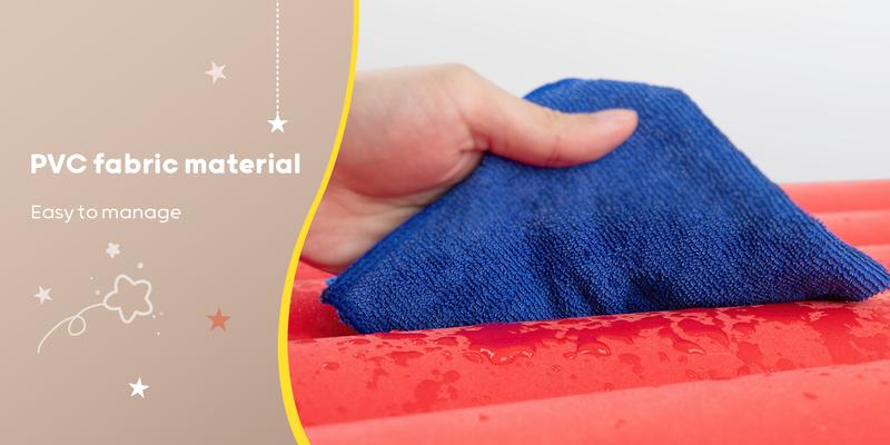 QPAU Inflatable Kids Travel Bed for Camping: Toddler Airbed with Sides, Hand Pump Included, Portable Racing Car Design, Safe Materials for Traveling Hotel Home Use