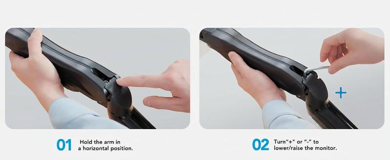 HUANUO Dual Monitor Arm Adjustable Gas Spring Monitor mount for Gaming and Home Office Setups, Monitor Arm hold up to 30" with 19.8 lbs Max Weight and C-Clamp or Grommet Hole Mounting HUANUO Dual Monitor Arm Adjustable Gas Spring Monitor mount for Gaming and Home Office Setups, Monitor Arm hold up to 30" with 19.8 lbs Max Weight and C-Clamp or Grommet Hole Mounting