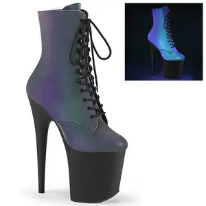Pleaser 1020REFL Women's Lace-Up Platform High Heel Boot Heels, All-Seasons Footwear