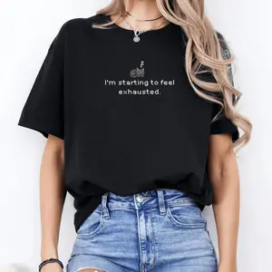 I'm Starting To Feel Exhausted t-shirt Stardew Valley, Sleepy Cat t-shirt, Pixel Art, Gamer Gift, Gift for Him or Her, Pelican Town, Cozy Cotton Top