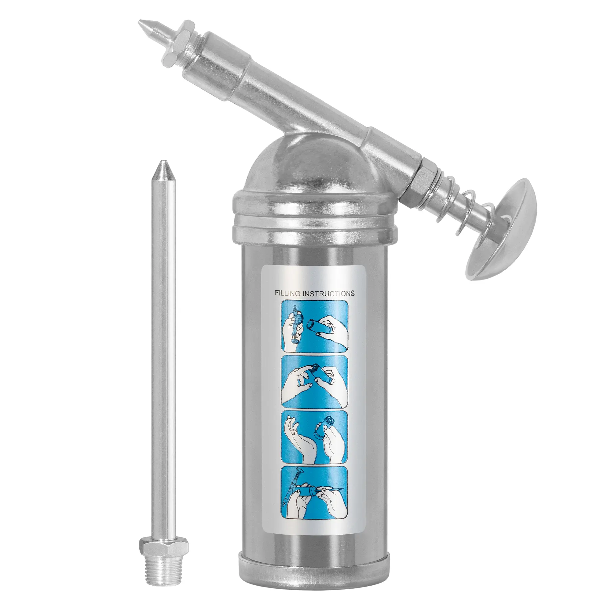 CyclingDeal Quality Mini Grease Tool - 80c.c. 3 oz One-Hand Operation Grip Compact Dispenser Tool - Standard  + Long Nozzle