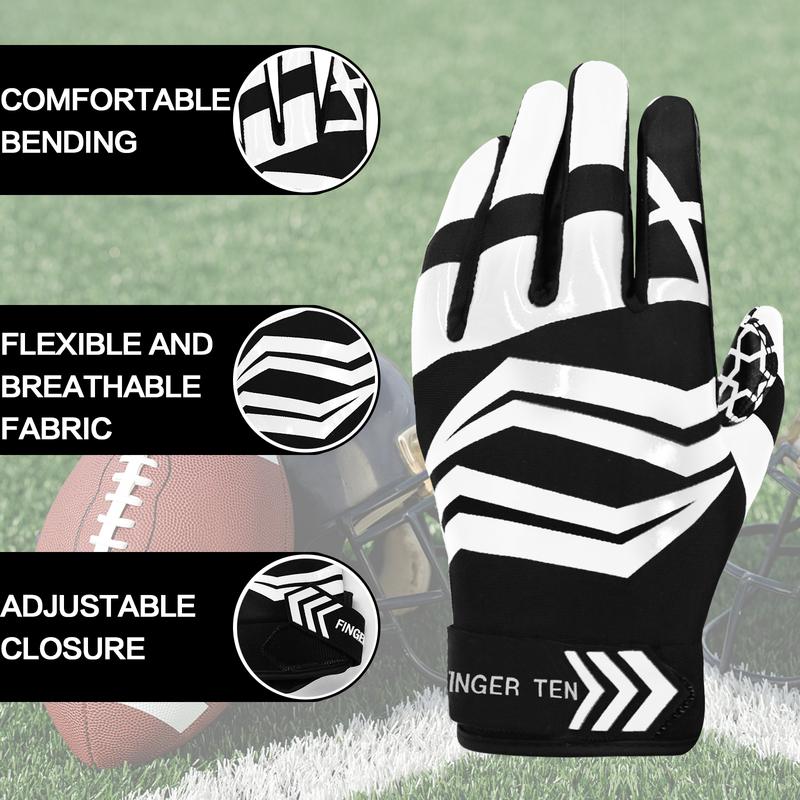 Football Receiver Gloves Men Adult Receiving Gloves Pro 2.0 Grip Gloves Breathable in Red Blue White Small Large Medium X-Large