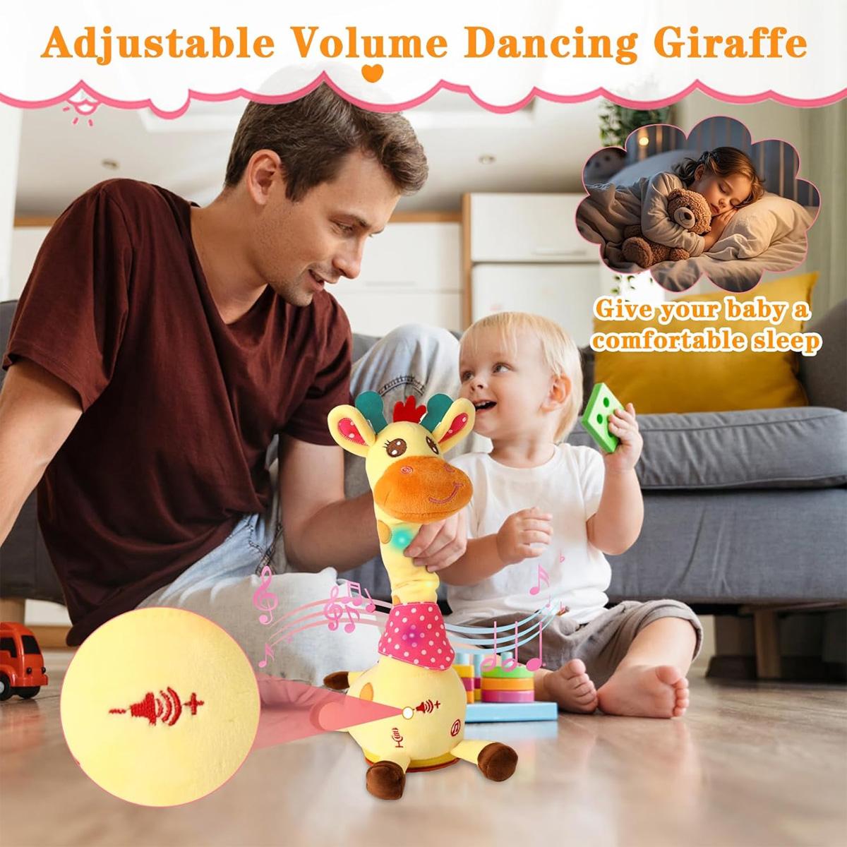 Dancing Talking Giraffe Toys Electronic Plush Toy Interactive Mimicking Toy with Recording and Repeating for Boys Girls Gift, 1-3 Years Old Dancing Talking Giraffe Toys Electronic Plush Toy Interactive Mimicking Toy with Recording and Repeating for Boys Girls Gift, 1-3 Years Old