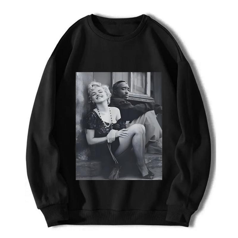 Marilyn Monroe and 2Pac Cotton Unisex T shirt Streetwear
