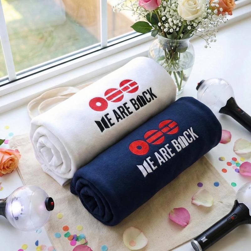 [SHIP FROM US] Bangtan Army Concert, Embroidered We Are Back Sweater, Borahae Hoodie