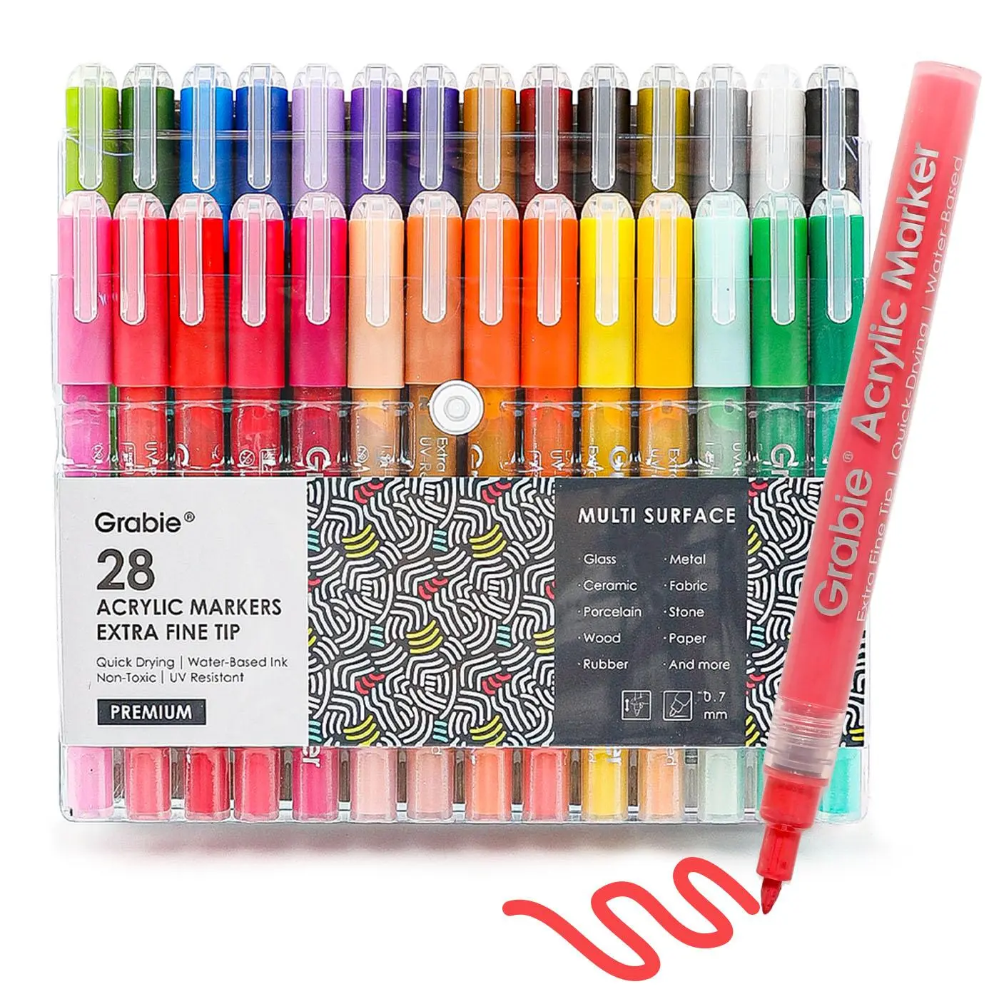 Grabie Extra Fine Tip Acrylic Paint Marker Set Of 28 markers grabie paintpen acrylic paintmarkers acrylic pens, art supplies, Back to School, Class Reward Gift Idea