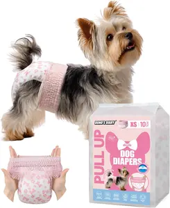 Dono Disposable Pull It Up Female Dog Diapers, 360° Stretchy Waist Puppy Diapers, Super-Absorbent Doggie Diapers with Rapid-Dry Technology Leak-Proof Design for Doggy in Heat Period