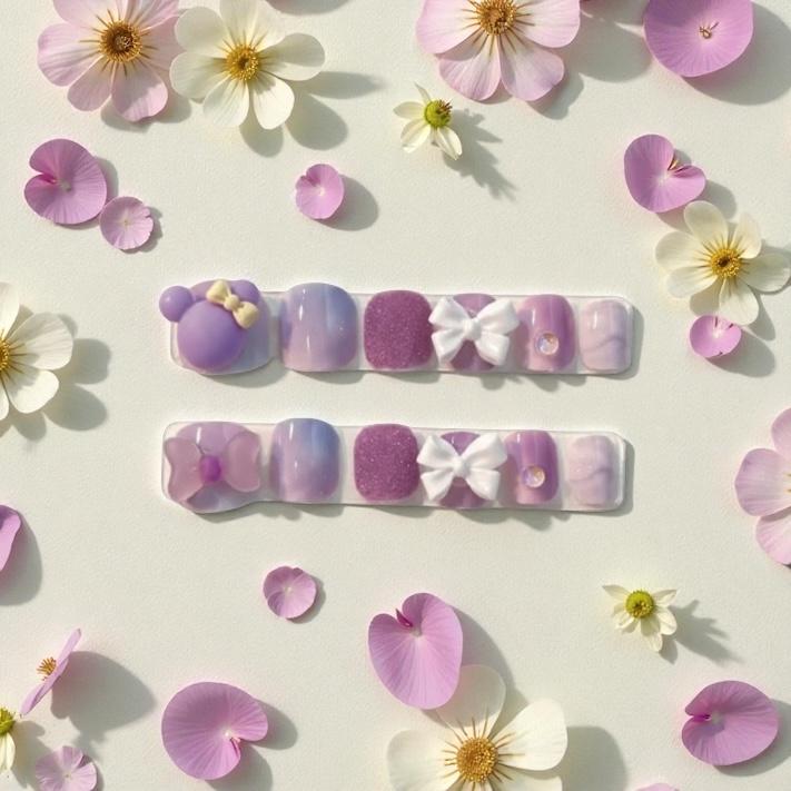 SOPHIA BLOSSOMS Press-On Nails Cute Safe Easy Application Kid-Friendly Gentle Materials Adorable Designs for Kids Soft Flexible Reusable