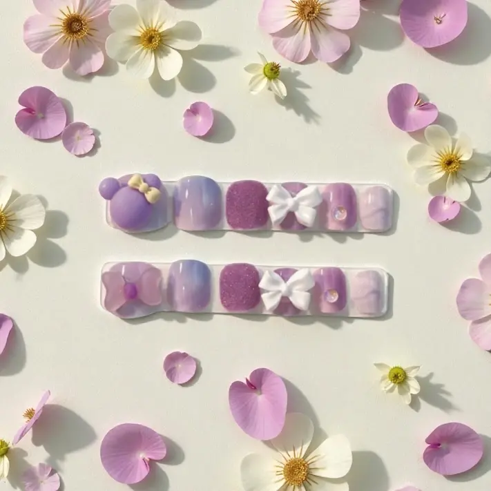 SOPHIA BLOSSOMS Press-On Nails Cute Safe Easy Application Kid-Friendly Gentle Materials Adorable Designs for Kids Soft Flexible Reusable