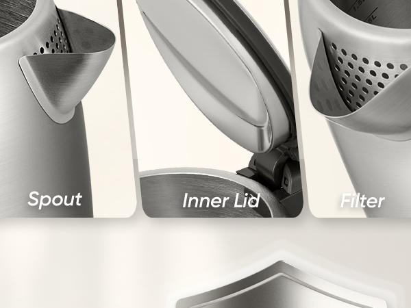 COSORI Electric Kettle, Stainless Steel Tea Kettle, Plastic-free Inner Lid, Filter and Spout, Easy to Clean, Automatic Shut Off & Boil-Dry Protection, Hot Water Boiler & Heater, 1.8Qt, 1500W,CEK-S152 COSORI Electric Kettle, Stainless Steel Tea Kettle, Plastic-free Inner Lid, Filter and Spout, Easy to Clean, Automatic Shut Off & Boil-Dry Protection, Hot Water Boiler & Heater, 1.8Qt, 1500W,CEK-S152