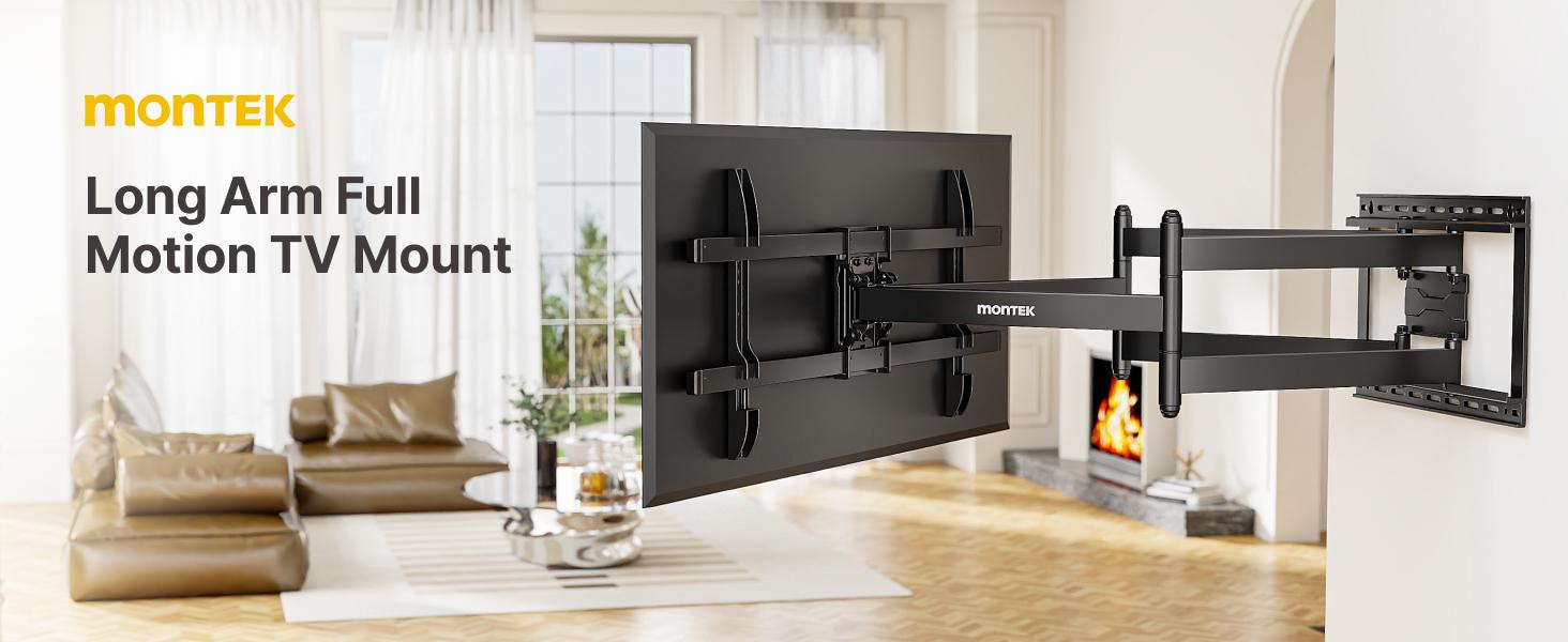 Long Arm TV Wall Mount for 43-95 Inch TVs, 42.5 Inch Extension, Swivel and Tilt, Full Motion, VESA 800 x 400mm, 132 lbs, 16',18' Studs Long Arm TV Wall Mount for 43-95 Inch TVs, 42.5 Inch Extension, Swivel and Tilt, Full Motion, VESA 800 x 400mm, 132 lbs, 16',18' Studs