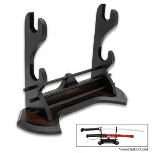 "Prestige Wooden Double Sword Stand - 13 3/4"" X 5 1/2"""