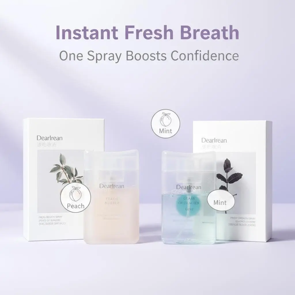On-the-Go Breath Spray for Instant Fresh Breath Portable Pocket-Sized Perfume Mist for Women Quick Solution for Dates Meetings & After Meals Long-Lasting Mint & Fruit Scents Alcohol-Free Formula to Boost Your Confidence Anywhere