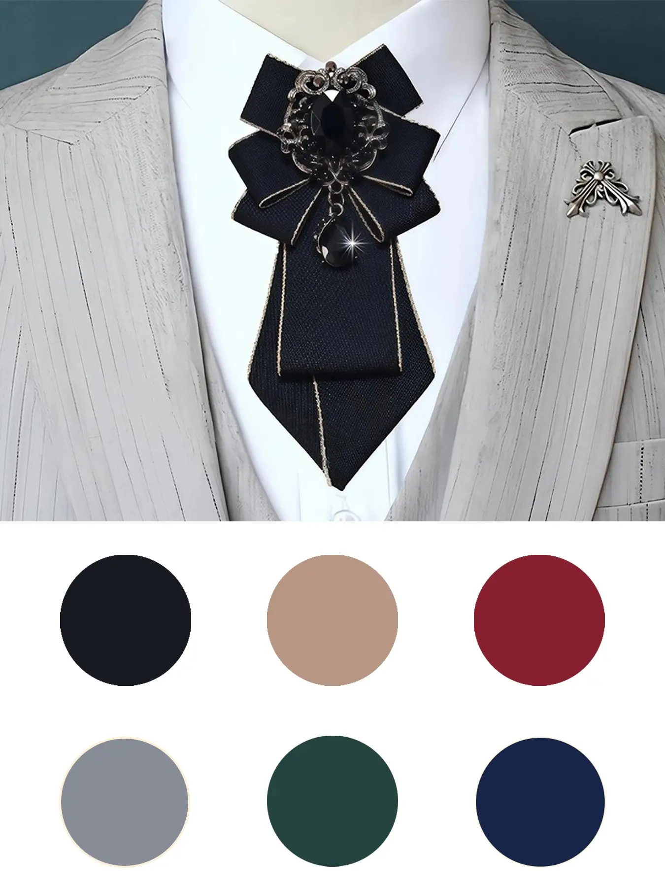 Handmade Solid Color Sparkling Diamond Tie, Plain Ties, Casual Elegant Tie, Party Essential for Business, Suits, and Daily Life, All Seasons Use