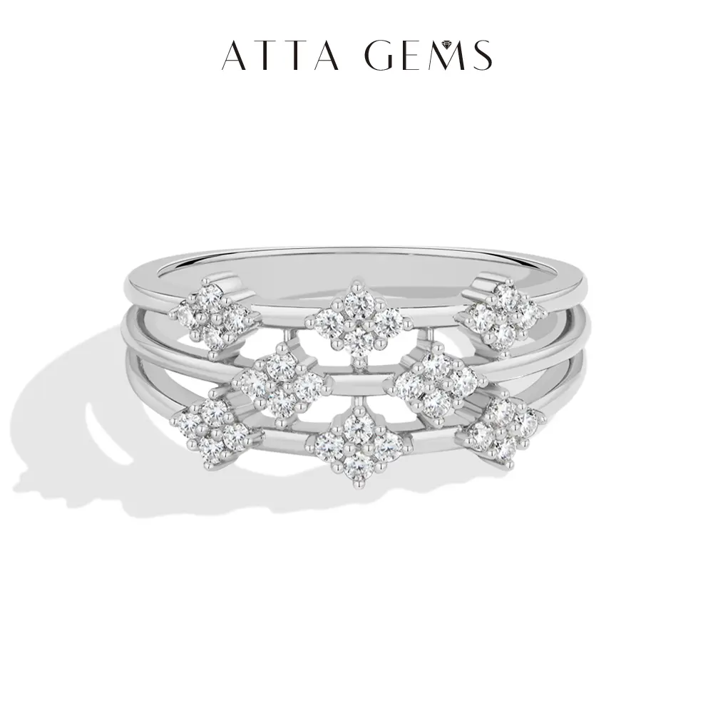 ATTAGEMS Classic 1.3mm Round Cut D VVS1 Color Lab-Grown Moissanite Ring for Women Unisex 925 Sterling Silver Ring Holiday Engagement Gift Fine Jewelry SpringStatements R372 summerwins,
