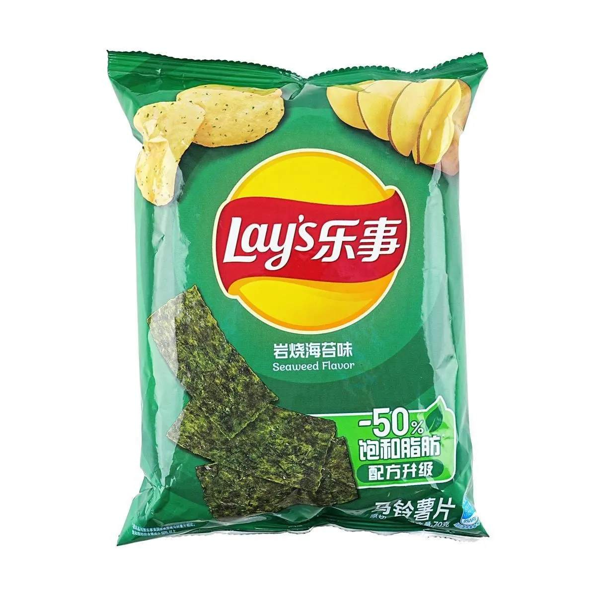 Lay's China Potato Chips - Roasted Seaweed Flavor, 70g Bag - Authentic Chinese Snack