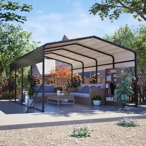 13x20 FT Metal Carport,Garage with Upgraded Triangle Reinforced Frame&4 Poles,Galvanized Steel Hardtop Roof,Heavy-Duty All-Weather Shelter for Car,Truck,Boat,Outdoor Storage pergola