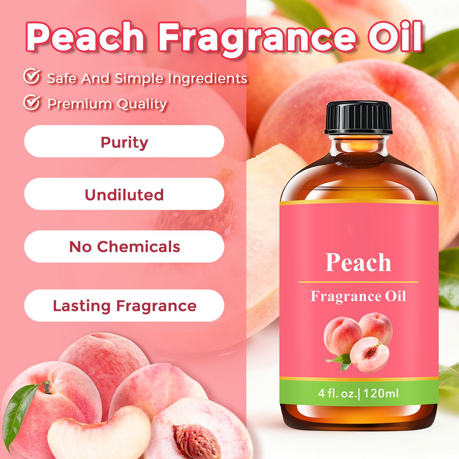 Natural Fruit Essential Oil -Pineapple, Peach, Watermelon & Cherry Sweet Fruity Scents- 120ML Big Bottle Aroma Oils For Humidifiers, Diffusers, Candles, Flavored Air - Massage Body Oil