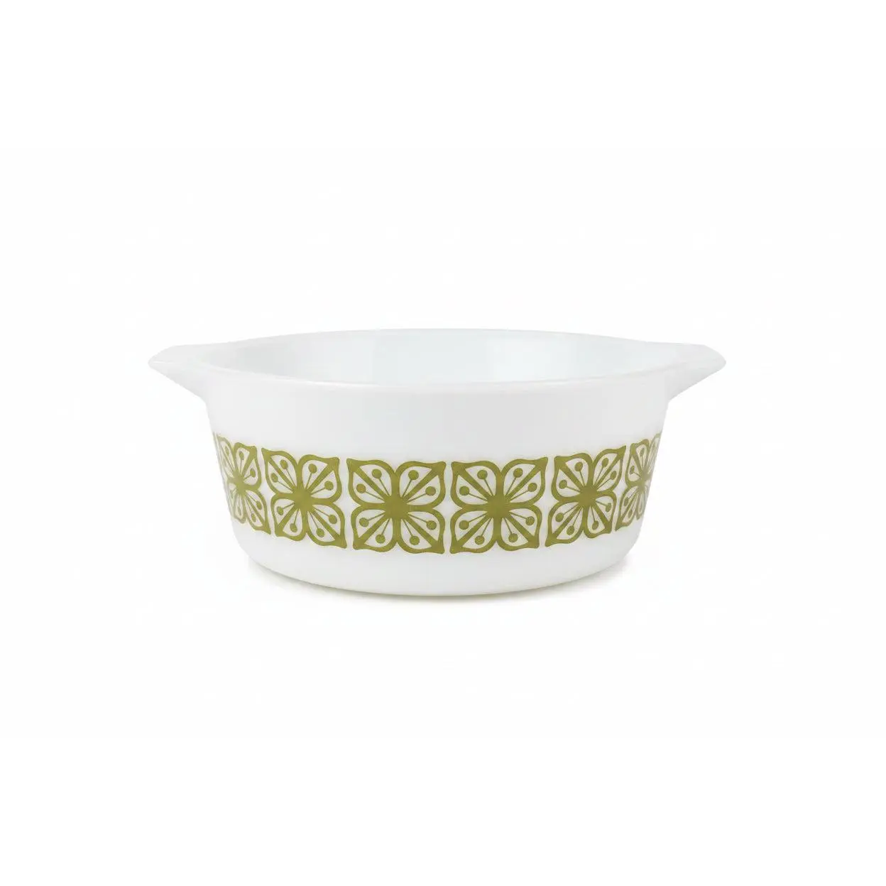 Vintage Pyrex Verde 2.5-qt Round Cinderella Casserole Dish (475 B) - Dutch Clover Square Glass Bakeware, Kitchen Cookware for Baking, Round Shape