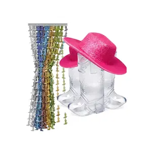 Cowboy Boot Shot Glasses with Hats + Western Curtain Bundle Party Decor Set