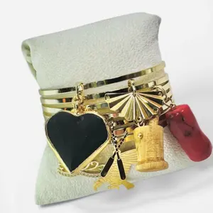 Pulseras de oro lamilano Oshun Ibu Kole