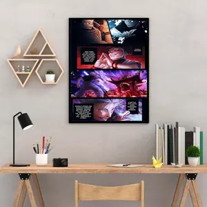 Jujutsu Kaisen Battle Manga Poster – Gojo vs Sukuna Scene Art, Anime Wall Decor Gift for Fans